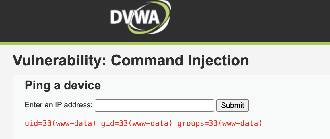 Command injection alert